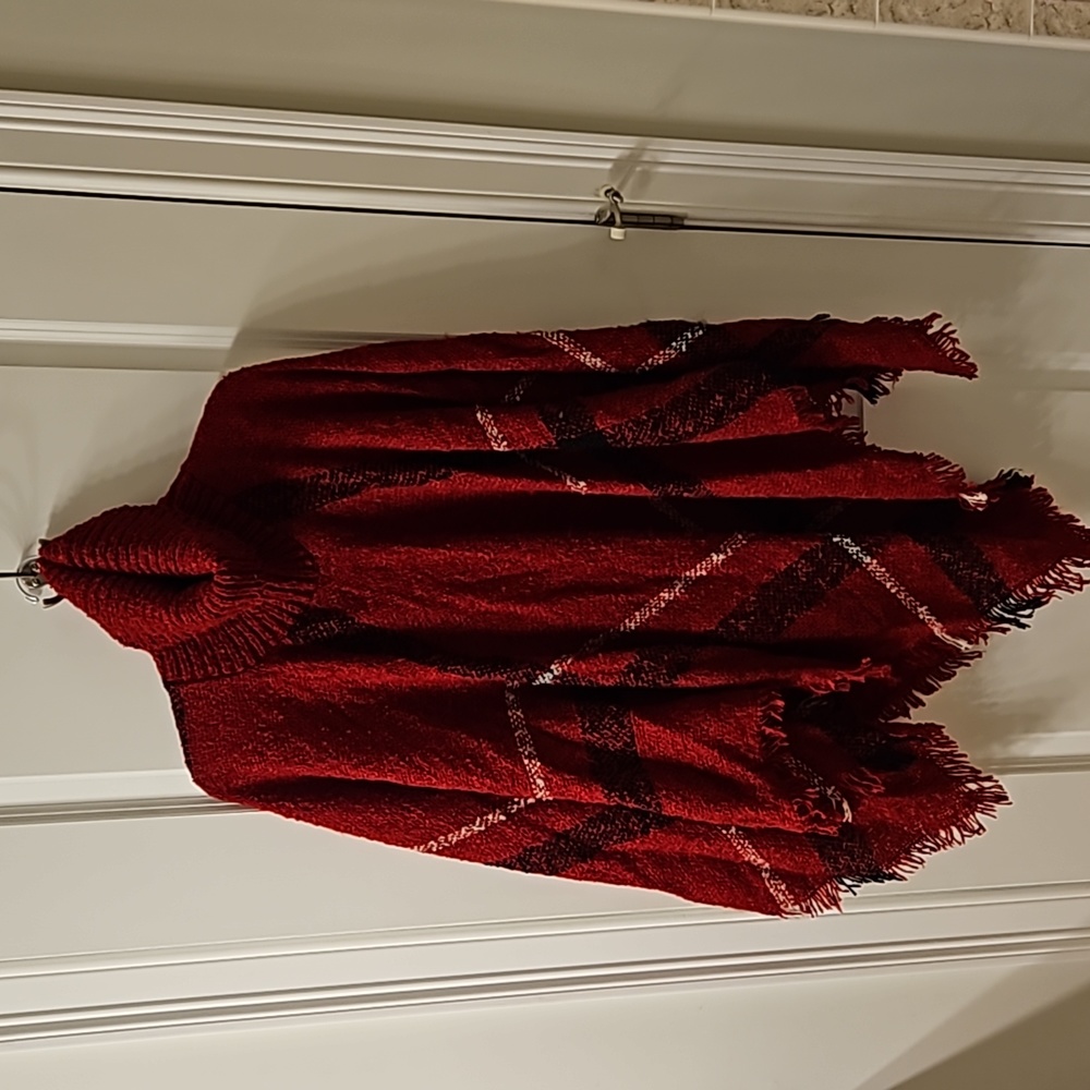 Plaid poncho